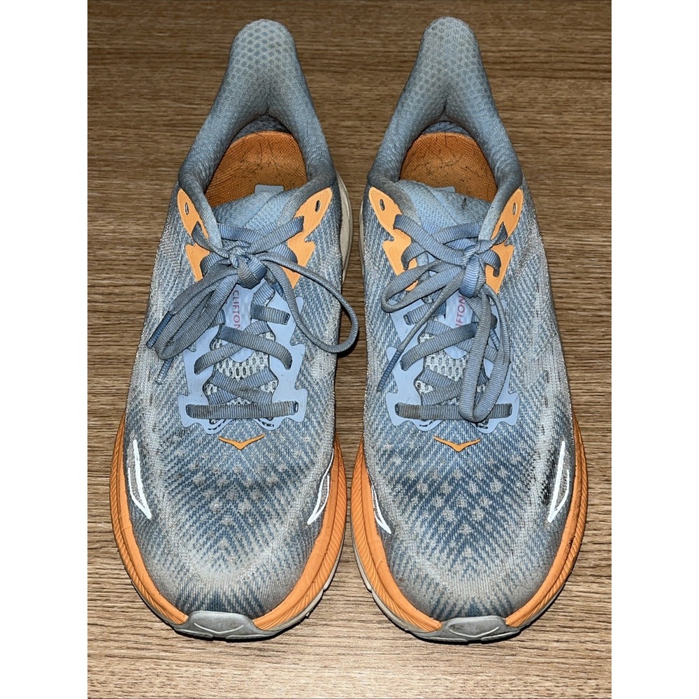 Hoka One One Womens Clifton 9 1127896 ABIW Blue Running Shoe Sneaker Size 8.5 B